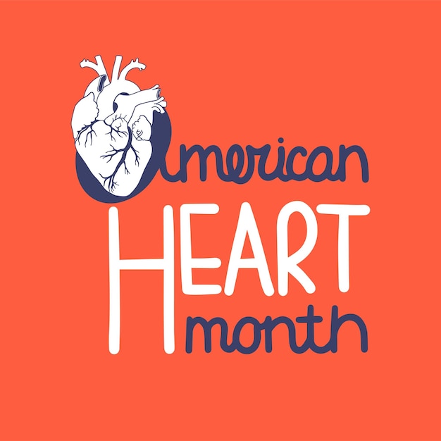 Vector february is american heart month