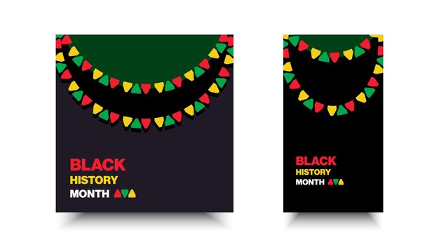 2월은 흑인 역사의 달입니다. 소셜 미디어를 위한 아프리카계 미국인 역사 디자인
