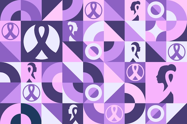 Февраль - национальный месяц профилактики рака беспрепятственный геометрический рисунок шаблон для фонового плаката баннера иллюстрация vector eps10