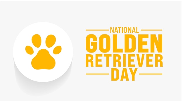 February is National Golden Retriever Day background template Holiday concept background banner