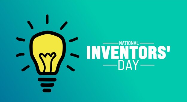 February is National Inventors Day background template Holiday concept background banner placard