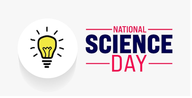 February is National Science Day background template Holiday concept background banner placard