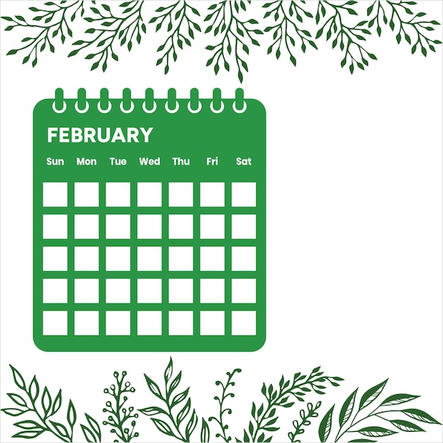 Vector february month calendar