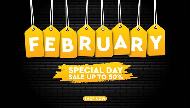 Vector february sale template.