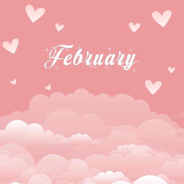 february vector background it is suitable for card banner or poster