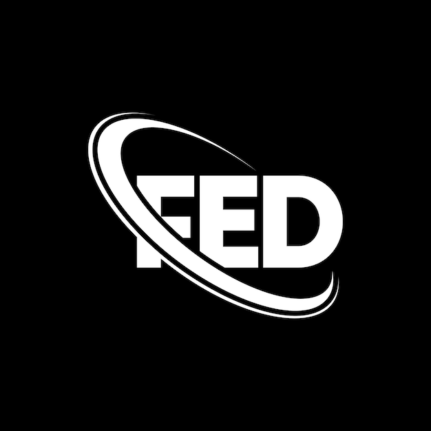 FED logo FED letter FED letter logo ontwerp Initialen FED logo gekoppeld aan cirkel en hoofdletters monogram logo FED typografie voor technologie bedrijf en vastgoed merk