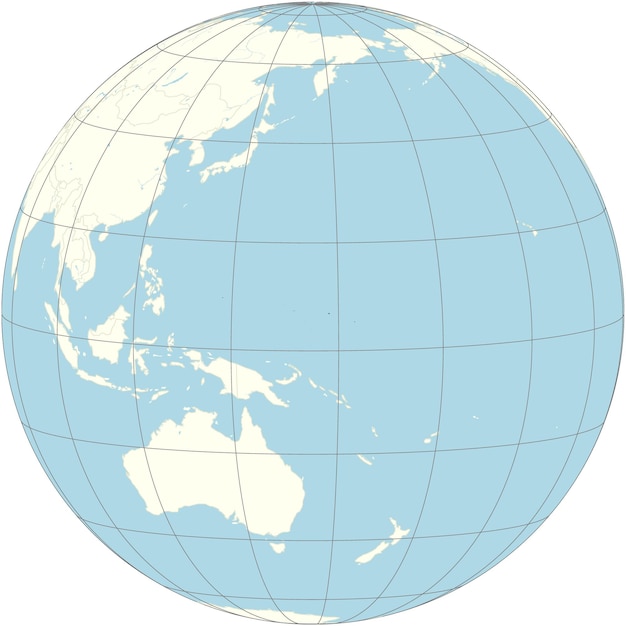 Vector federated states of micronesia centered on the orthographic projection of the world map