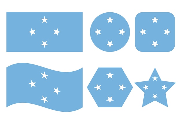 독립 기념일 또는 선거를 위한 미크로네시아 연방 국기 간단한 그림