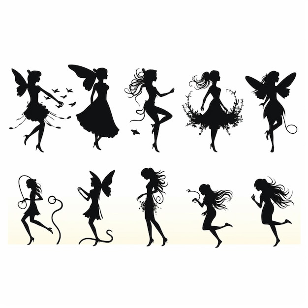 Fee silhouetten cartoon vector