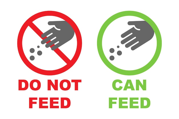 feed can feed and do not feed sign no feed isolated stock vector