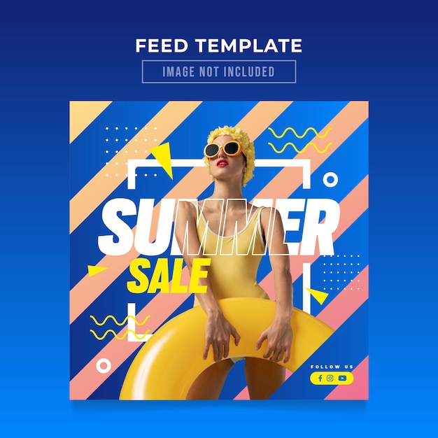 Vector feed flyer summer sale