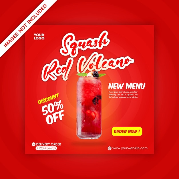 Feed ig sconto promozione bevanda rossa fragola