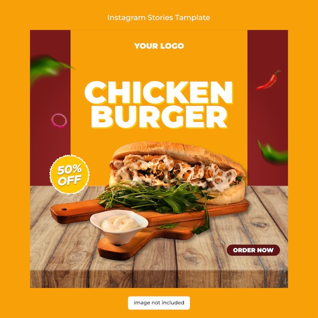 Feed Instagram kipburger-sjabloon