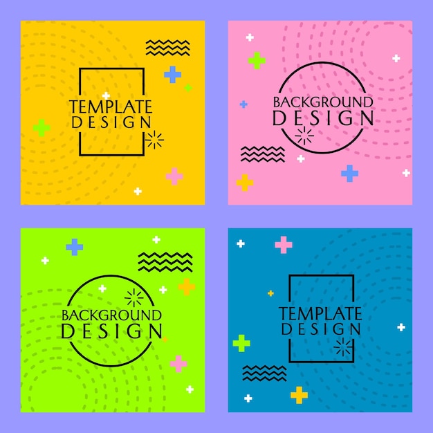 feed template design in colorful memphis style cheerful and simple design