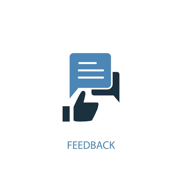 feedback concept 2 colored icon. Simple blue element illustration. feedback concept symbol design. Can be used for web and mobile UI/UX