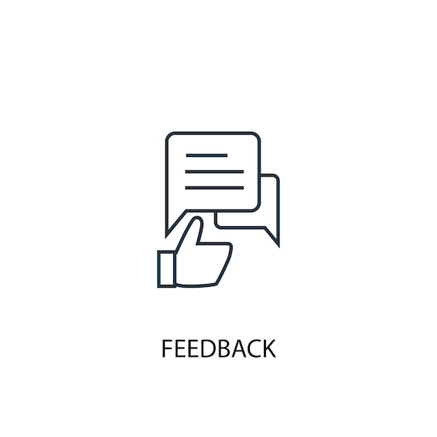 Icona della linea di concetto di feedback. illustrazione semplice dell'elemento. disegno di simbolo di contorno del concetto di feedback. può essere utilizzato per ui/ux mobile e web