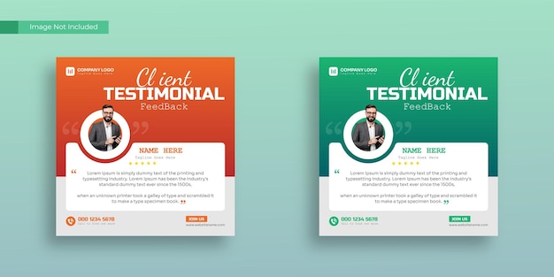 Vector feedback customer testimonial social media instagram post template