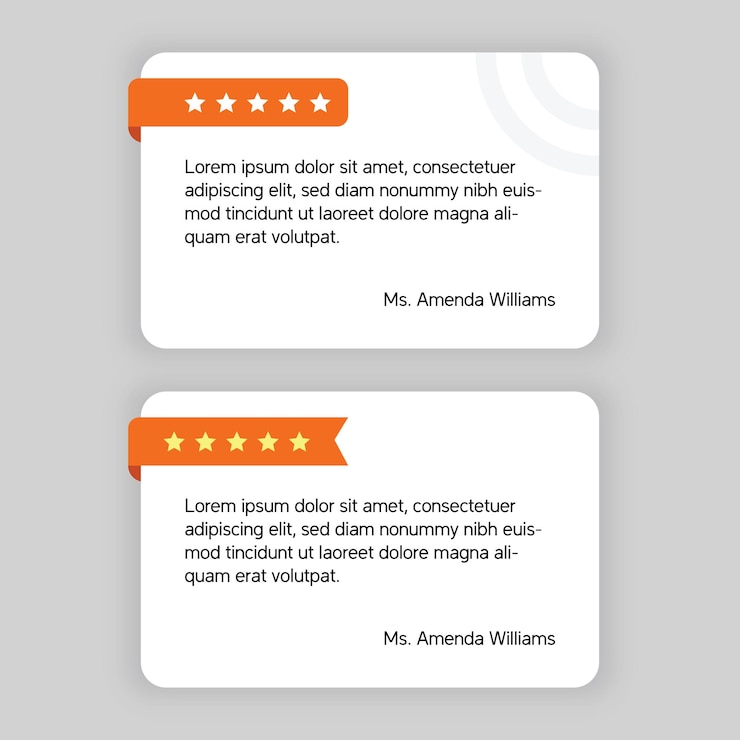 Vector feedback en testimonial template voor de website ui
