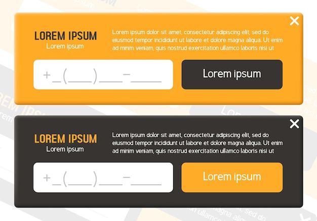 Vector feedback form free call form orange and black forms