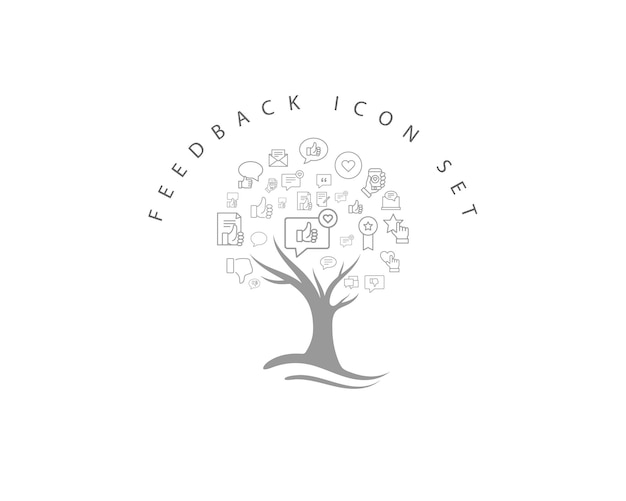 Feedback icon set op witte achtergrond premium vector