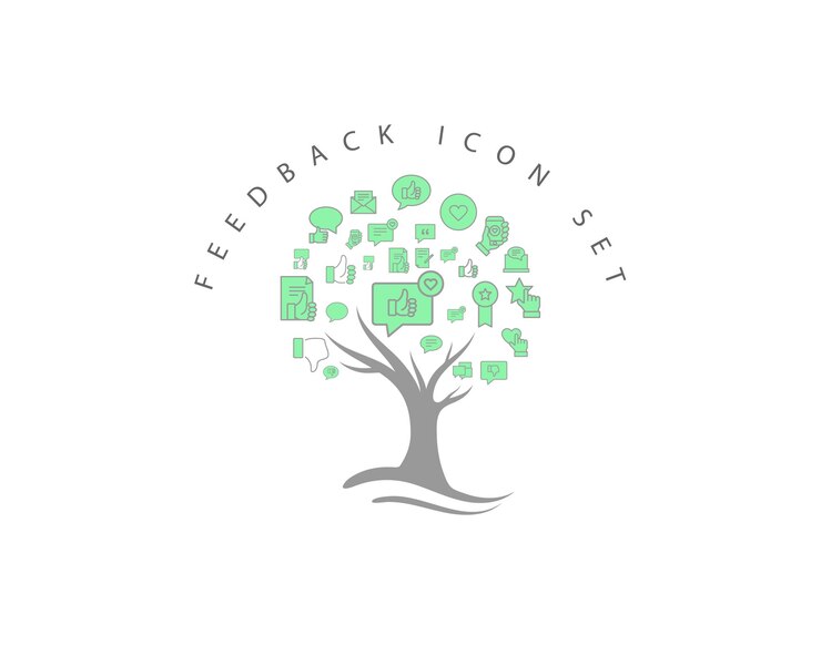 Vector feedback icon set on white background premium vector