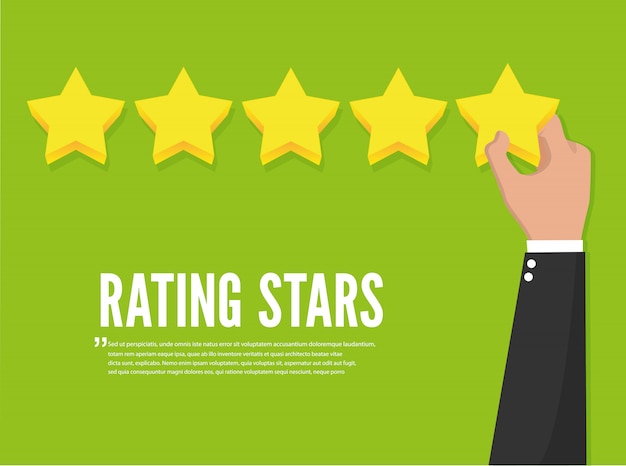 Feedback recognition. Rating stars.