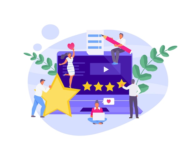 Feedback and review vector concept