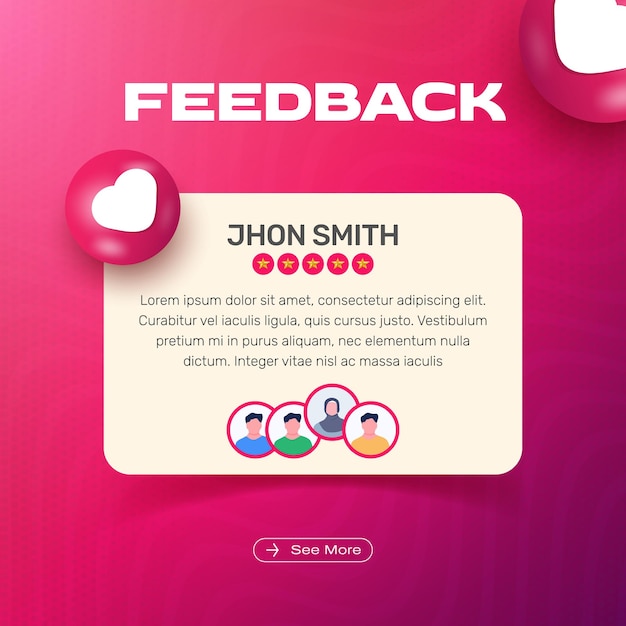 feedback social media post vector template