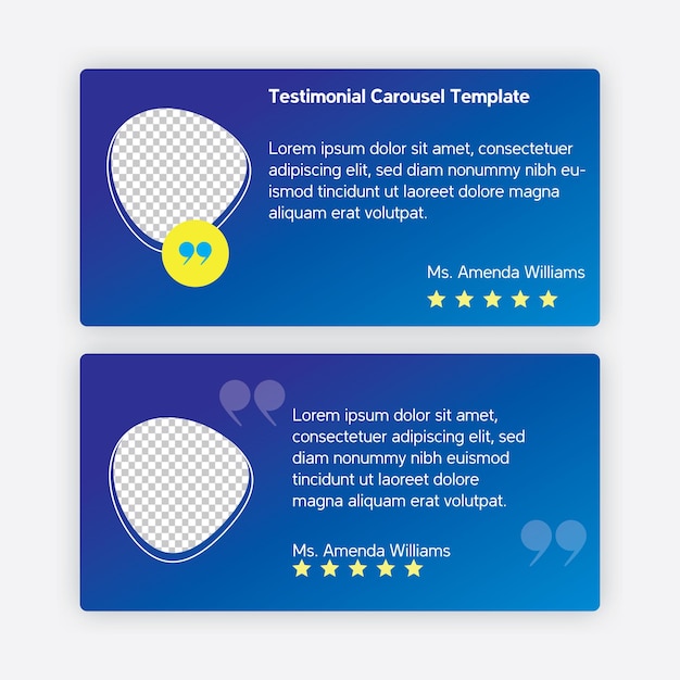 Vector feedback and testimonial template with rating