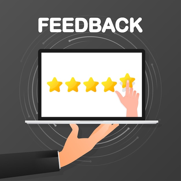 Feedback vector concept Rank level of satisfaction rating Vector illustration