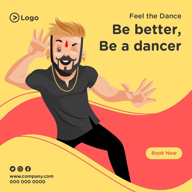 Senti la danza come un design di banner ballerino