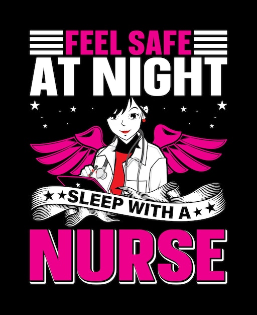 Vector feel safe at night sleep with a nurse