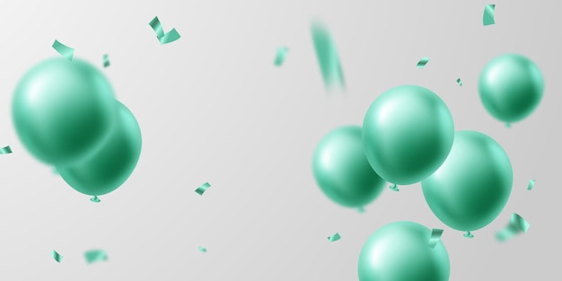 Feest achtergrond met prachtige groene ballonnen vector illustratie