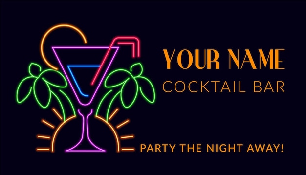 Feest de hele nacht cocktailbar promobanner