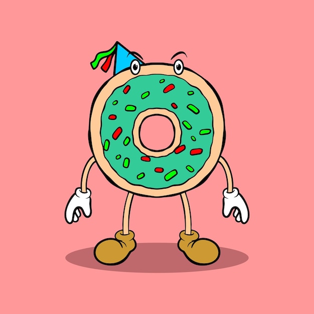 Vector feest donut cartoon