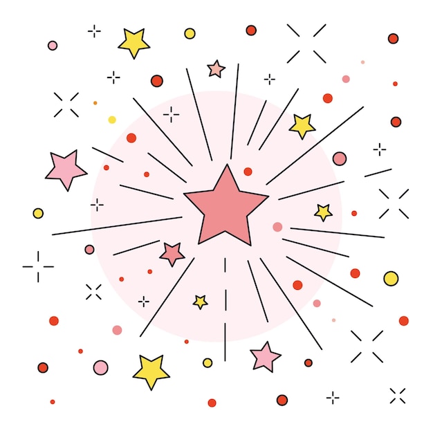 Feestelijk vuurwerk of voetzoekerpictogram in lijnart