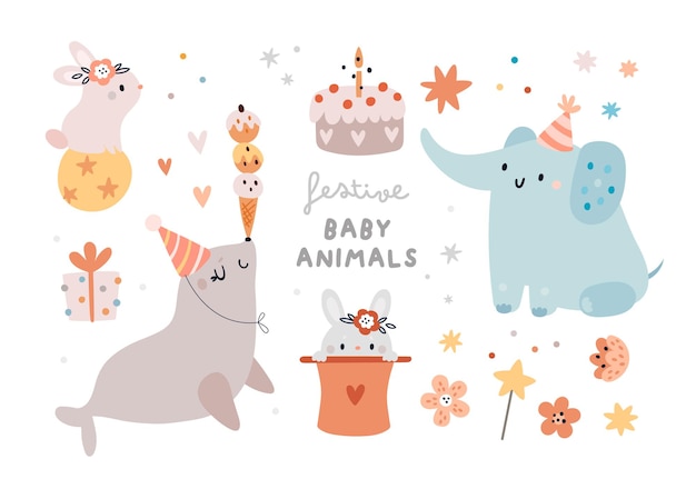 Feestelijke babydieren