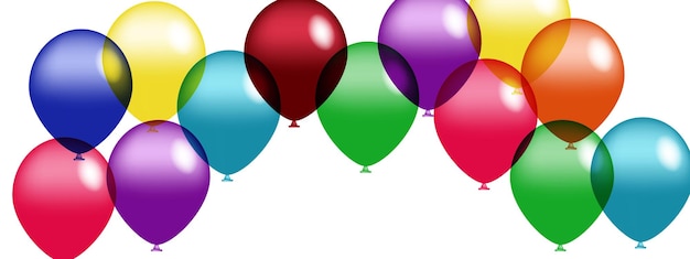 Feestelijke banier met kleurrijke ballonnen en confetti