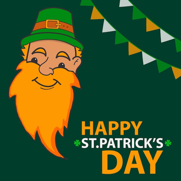 Feestelijke banner de man met een hoed een Patrick Day National Irish holiday