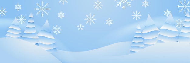 Feestelijke compositie met kerstbanner en winter sneeuwvlok element Witte en blauwe sneeuwenvlok rand kerstontwerp voor groetekaart Vector illustratie sneeuw vlok of banner behang header