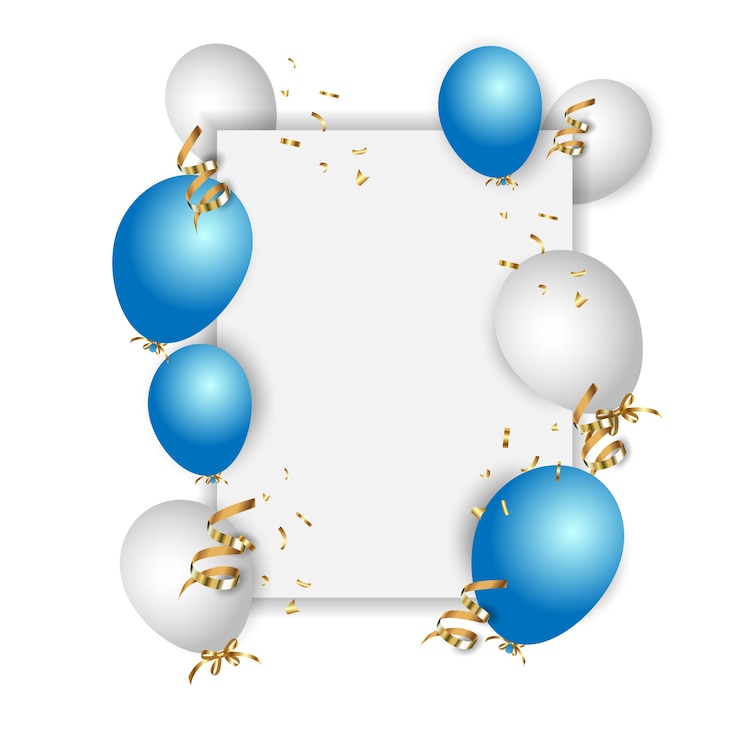 Vector feestelijke confetti en ballonnen op een transparante achtergrond