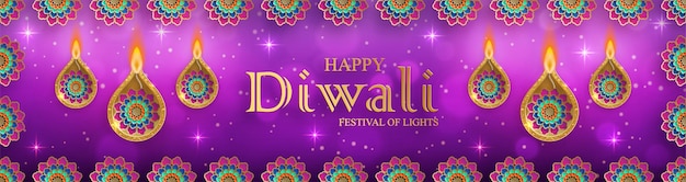 Feestelijke Diwali en Deepawali-kaart Het Indiase lichtfestival