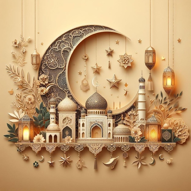 Feestelijke foto ramadan kareem achtergrond