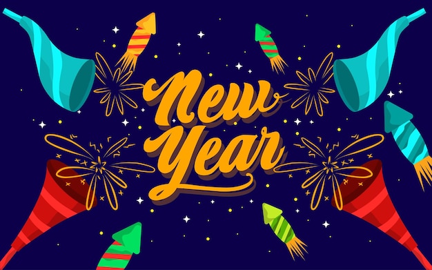 Vector feestelijke happy new year banner