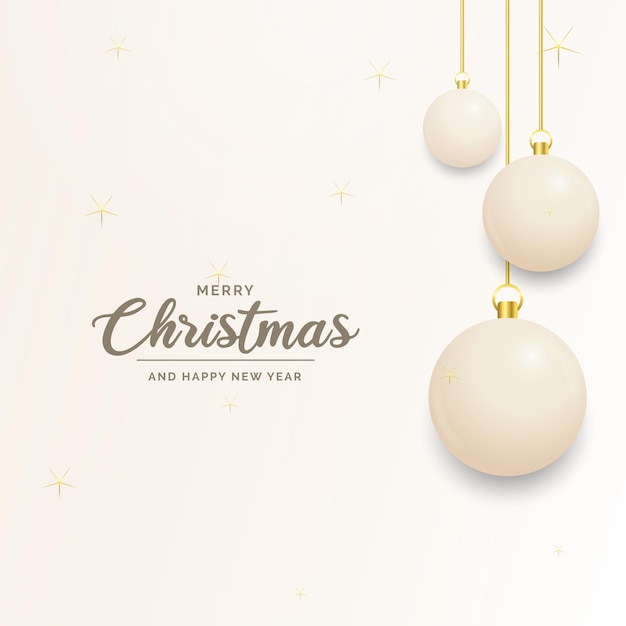 Feestelijke kerstversiering witte en gouden kerstballen voor website sociale netwerken blog of uw videokanaal vectorillustratie