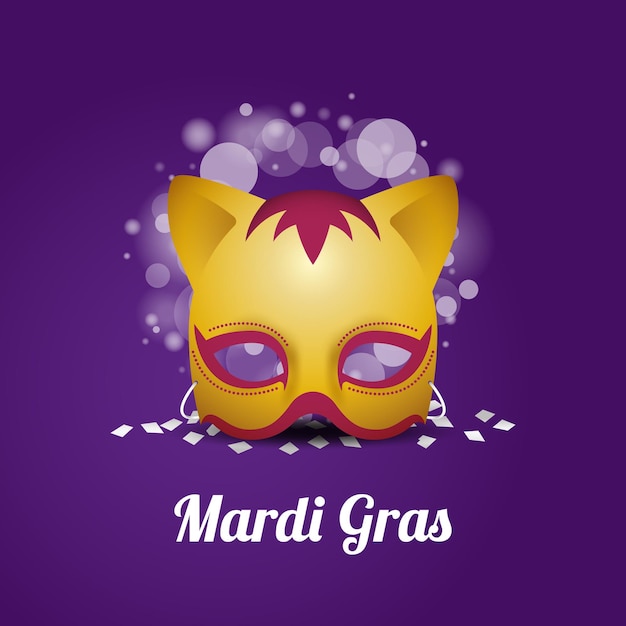 Feestelijke mardi gras achtergrond wenskaart. carnaval-vakantieviering met maskerdecoratie.