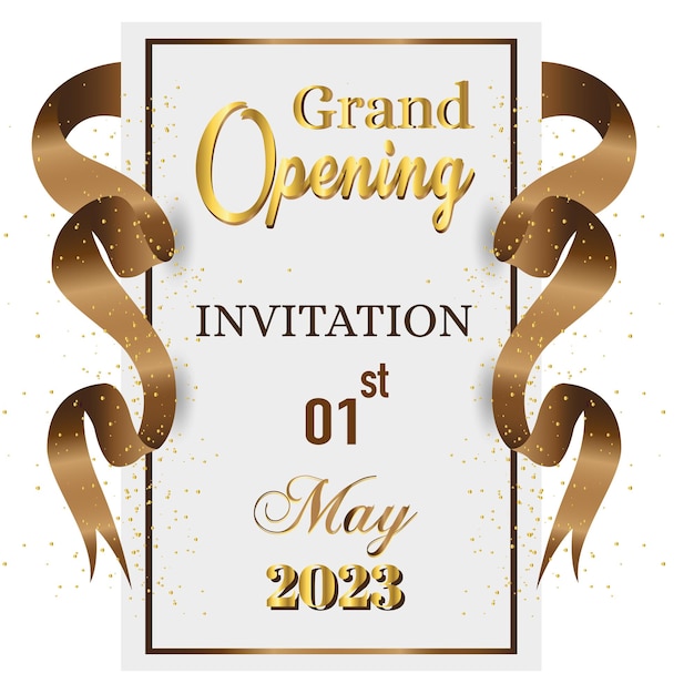 Feestelijke openingsuitnodiging 1 mei met lint en confetti