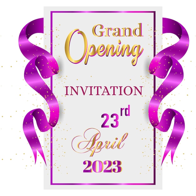 Feestelijke openingsuitnodiging 23 april met lint en confetti
