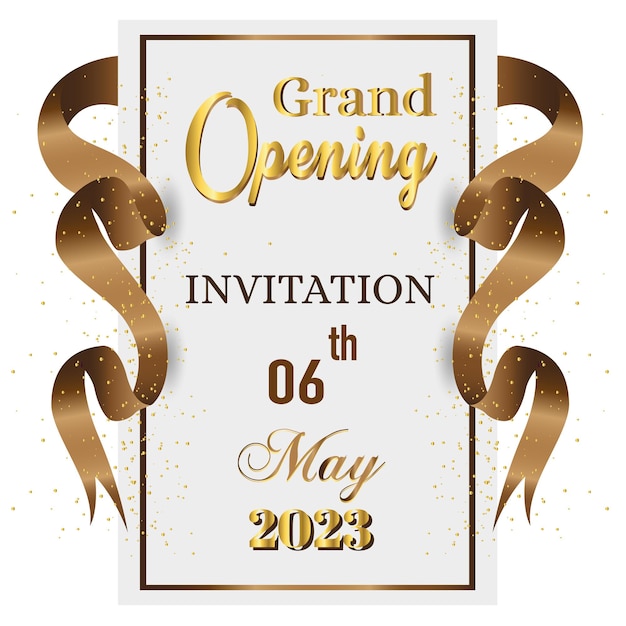Feestelijke openingsuitnodiging 6 mei met lint en confetti