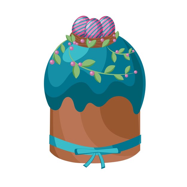 Feestelijke paascake Vectorillustratie in een vlakke stijl geïsoleerd op een witte achtergrond